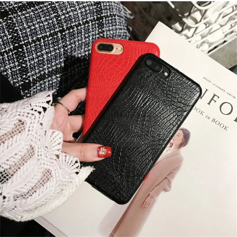 QINUO имитация из крокодиловый кожи чехол для iPhone 6 S 7 8 Plus Модный Дикий X XS Max XR Coque Funda