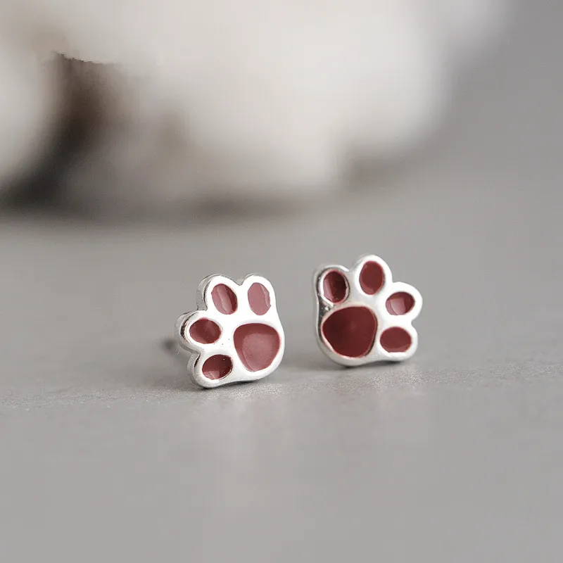 

Jinleansu Cat's Claw Stud Earrings Cute Lovely 925 Sterling Silver Animal Ear Nail Jewelry For Women Girl