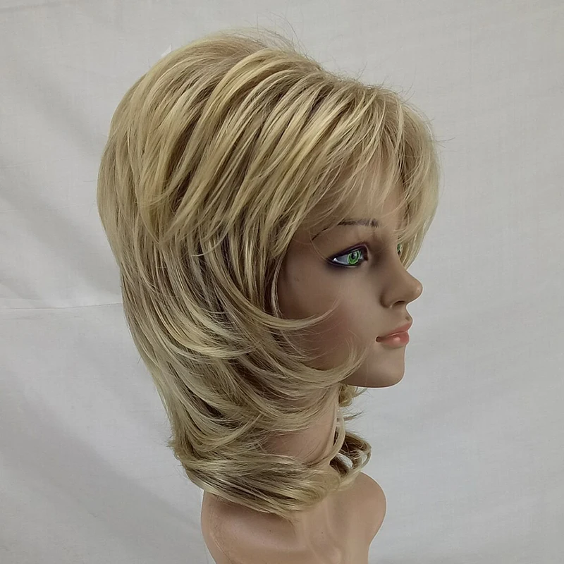 HAIRJOY, женский парик, слоистые кудрявые волосы, средняя длина, синтетические натуральные парики, высокотемпературное волокно, доступно 5 цветов