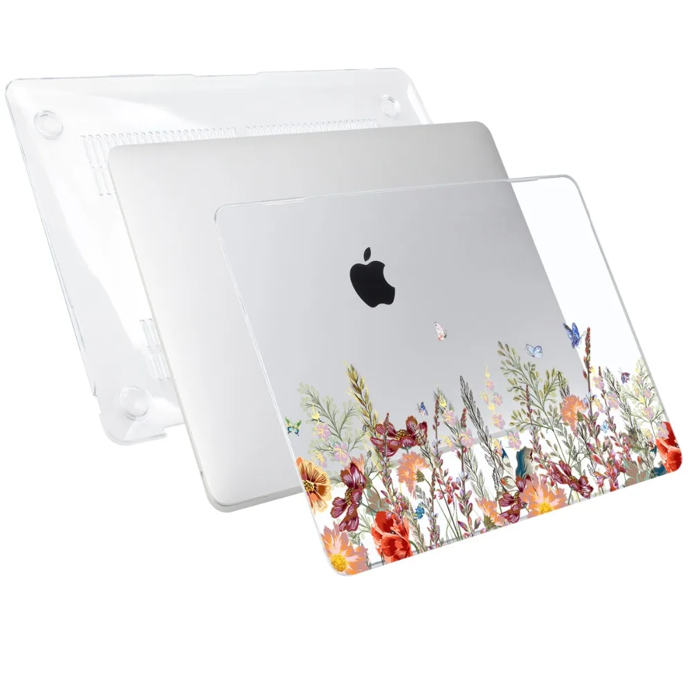 Batianda милые цветы 4в1 жесткий чехол с клавиатурой для MacBook Air Pro retina 11 12 13 15 Touch Bar A1989 A1708 A1990