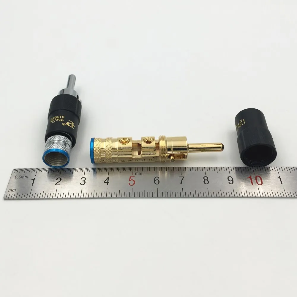 2 шт. HIFI Palic латунный позолоченный/Серебряный штекер банан аудиоразъем для