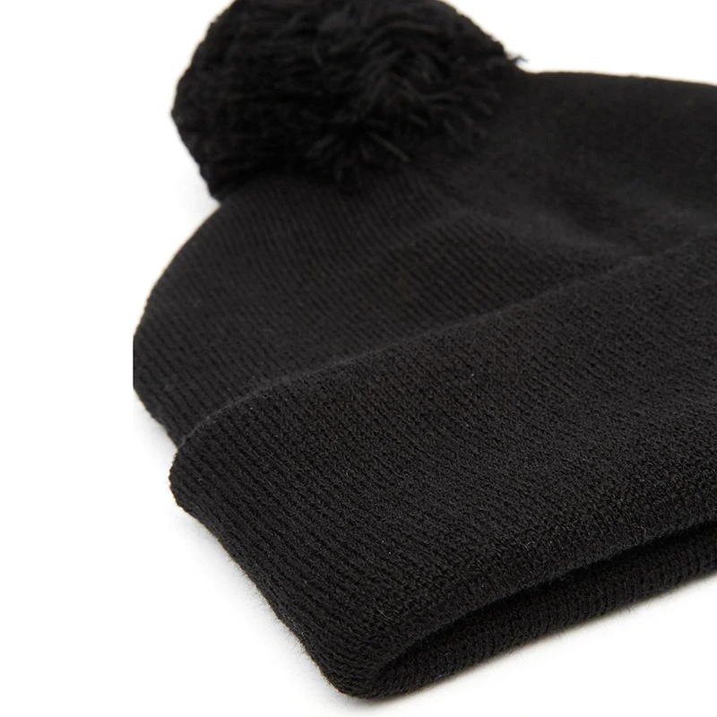 Мужские и женские шерстяные шапки Skullies с большим мехом, пушистый помпон, зимние шапки для взрослых, шапки с помпоном, женские вязаные шапочки для девочек