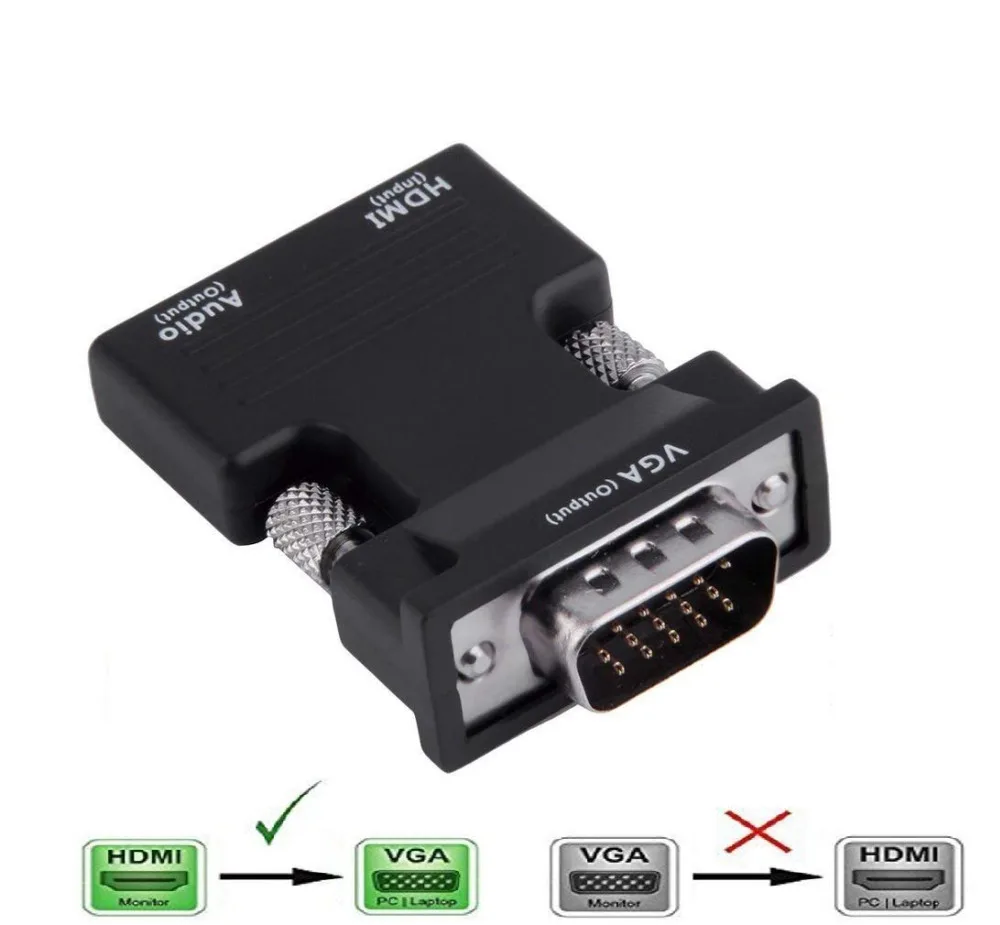Rovtop HDMI в VGA адаптер цифро-аналоговый поддержка HD 1080P Аудио Видео конвертер кабель для ПК ноутбук проектор ТВ коробка Z15