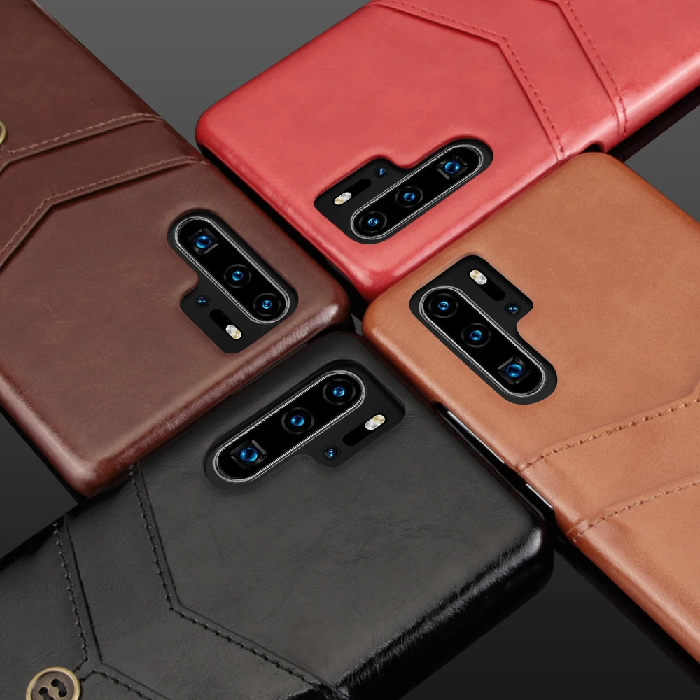 Кожаный чехол-бумажник с масляным воском для huawei p20 pro p30 lite mate 20 pro, два отделения для карт, защитная задняя крышка для mate20 lite Capa