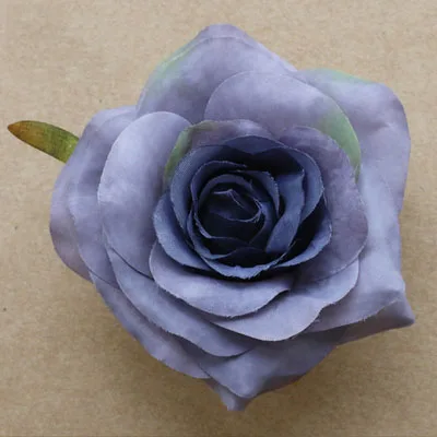 purple gray 100 шт 10 см искусственный бутон розы шелковые цветы розовая ткань для свадебного питания украшения дома украшения для волос самодельные цветы - Цвет: purple gray