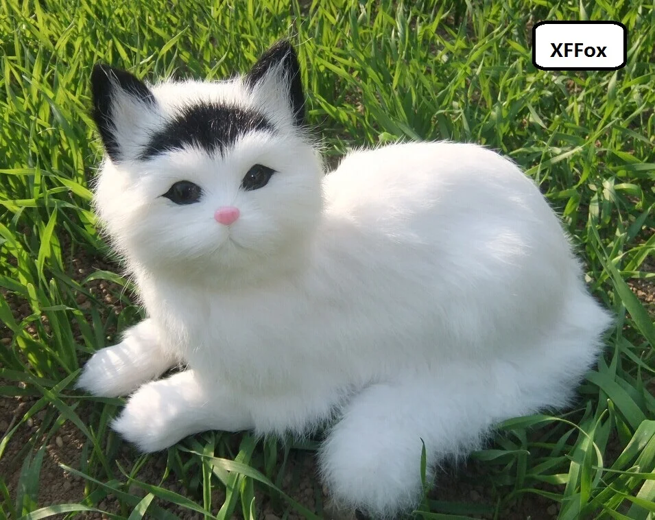 Большая реальная жизнь черная голова модель кошки из пластика и меха милая