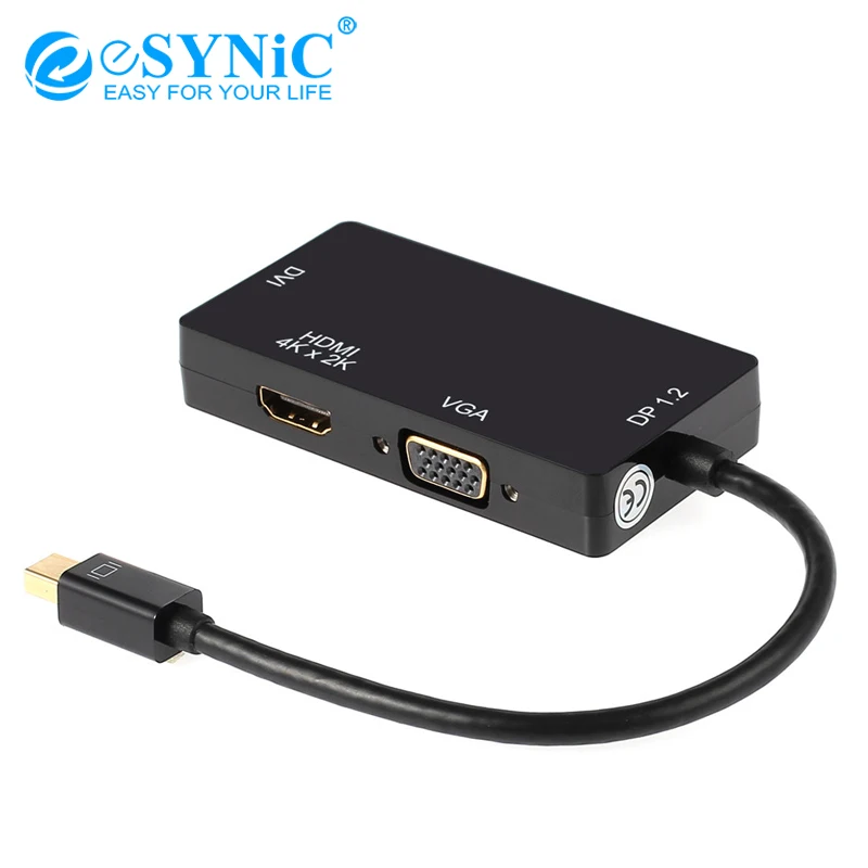 ESYNiC мини дисплейный Порт Thunderbolt к HDMI DVI VGA кабель Адаптер DP V1.2 версия 4K x 2K для Mac Pro