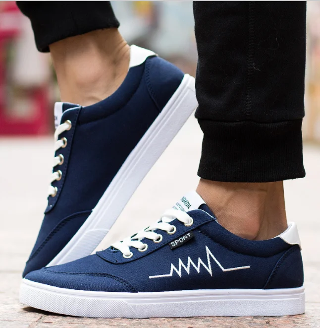 Мужские парусиновые туфли XEK черные дышащие однотонные на шнуровке с