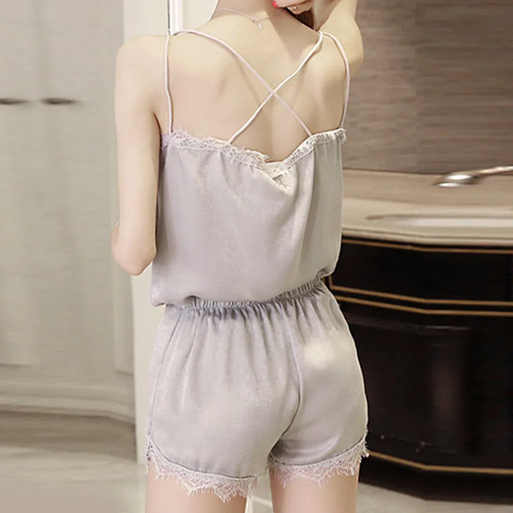 Ночная рубашка с открытыми плечами сексуальная шелковая сатиновая Пижама без