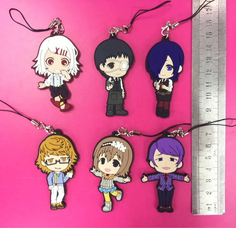 6 шт./лот анимэ Tokyo Ghoul оригинальный брелок для косплея канеки Touka Kirishima Toka Shuu Uta