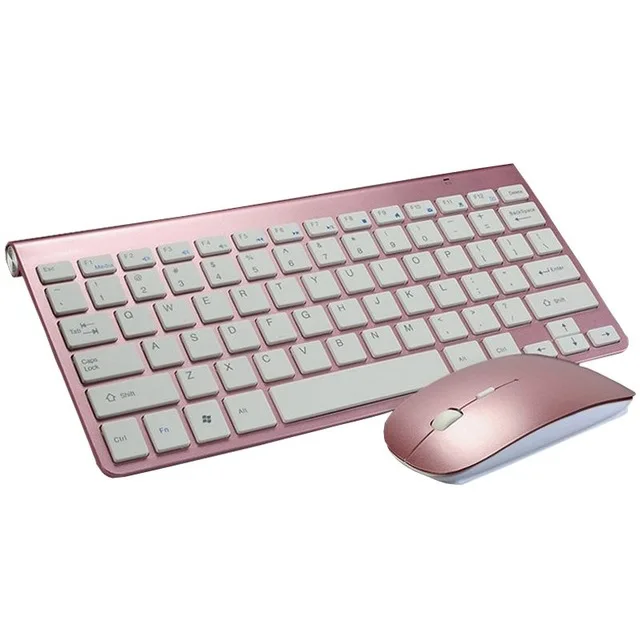 Pink Keyboard Mouse 2,4 г клавиатура и мышь комбо набор Беспроводная мультимедийная клавиатура и мышь набор для ноутбука ПК ноутбук Mac планшет офисные принадлежности - Цвет: Pink Keyboard Mouse