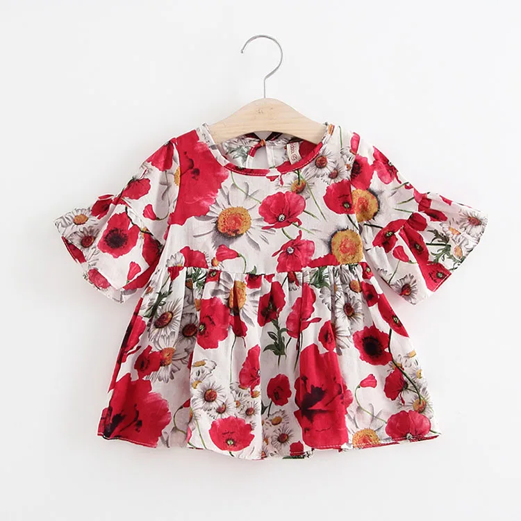 Блузки для девочек рубашка с расклешенными рукавами и оборками топы платья