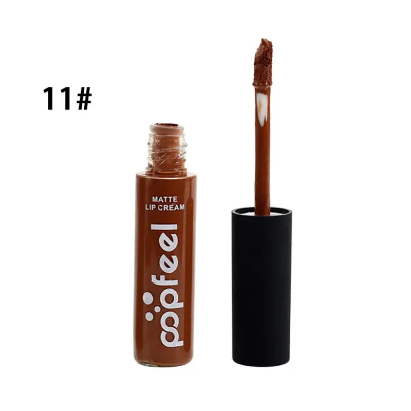11 Popfeel жидкий матовая помада для губ Batom губ комплект Labiales матовая и увлажняющая длительный водостойкий ню Pintalabios - Цвет: 11