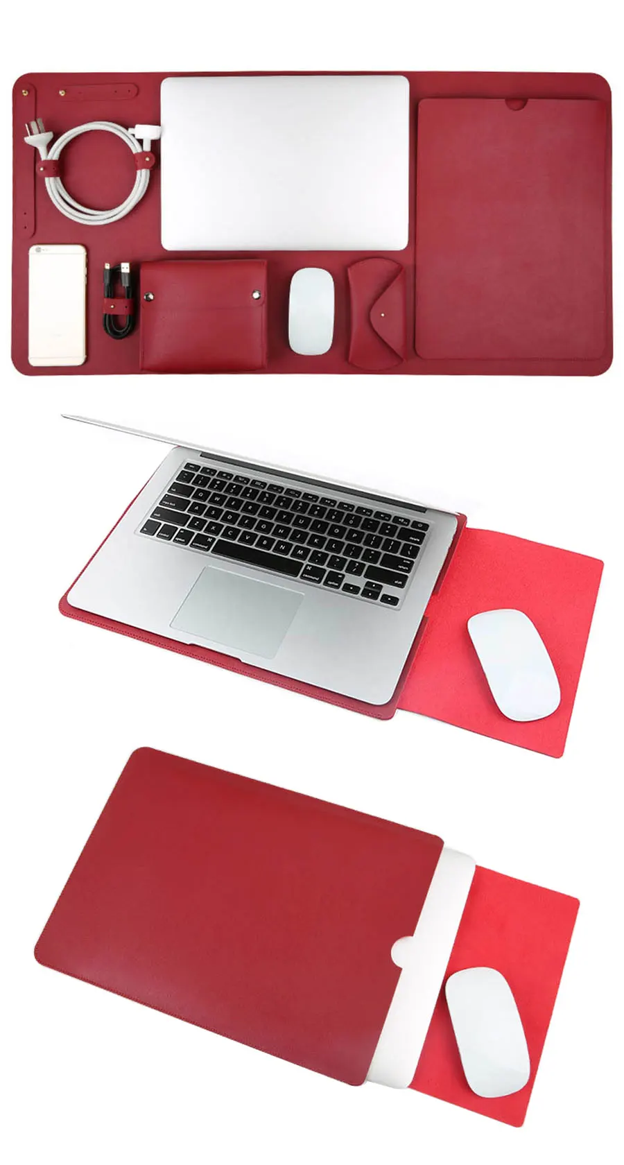 Чехол для ноутбука 5 в 1, сумка для Macbook Air Pro retina 11 13 15 дюймов, чехол для ноутбука, Настольный коврик для мыши, зарядное устройство, сумка для хранения