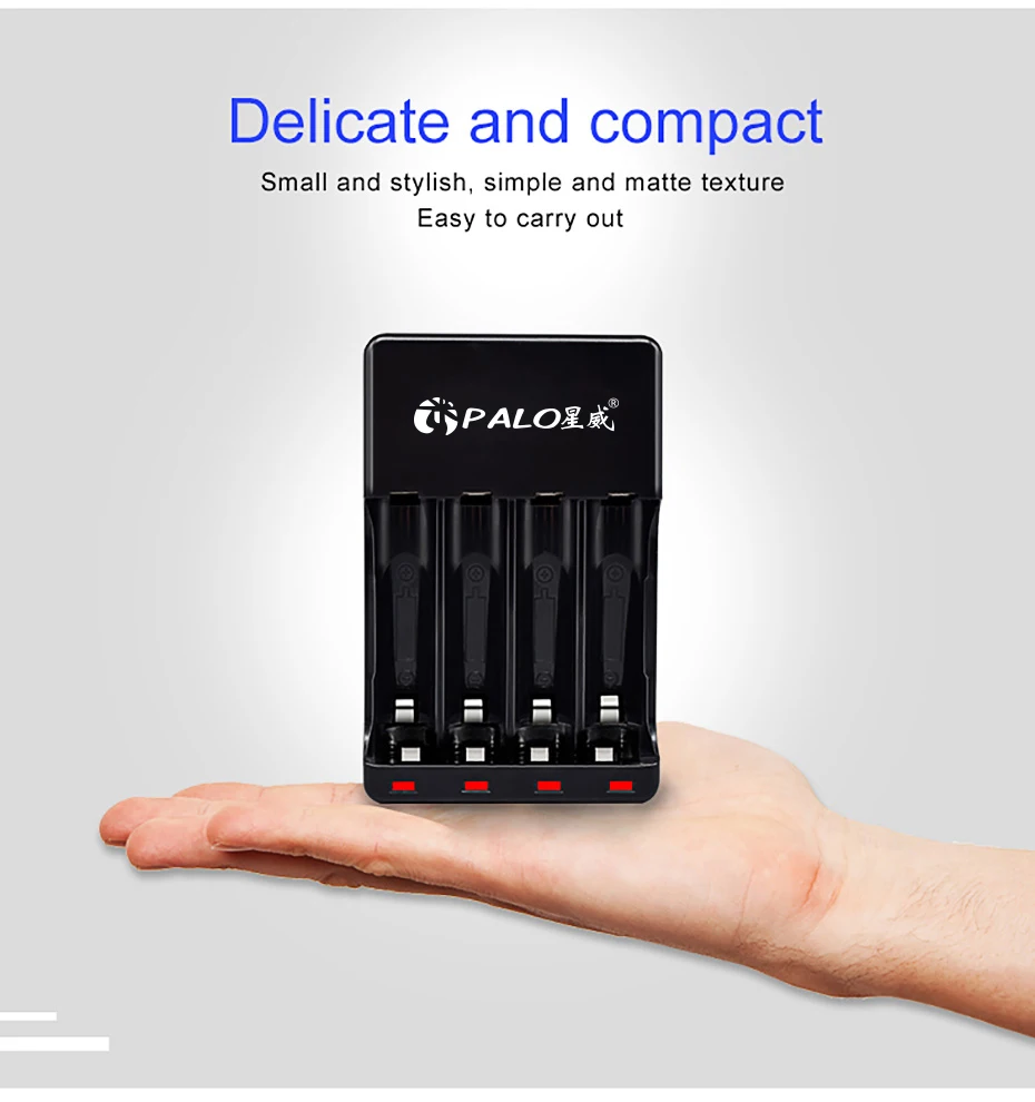 PALO 4 слота USB умная аккумуляторная батарея зарядное устройство для 1,2 в Ni-MH Ni-Cd AA AAA перезаряжаемые батареи
