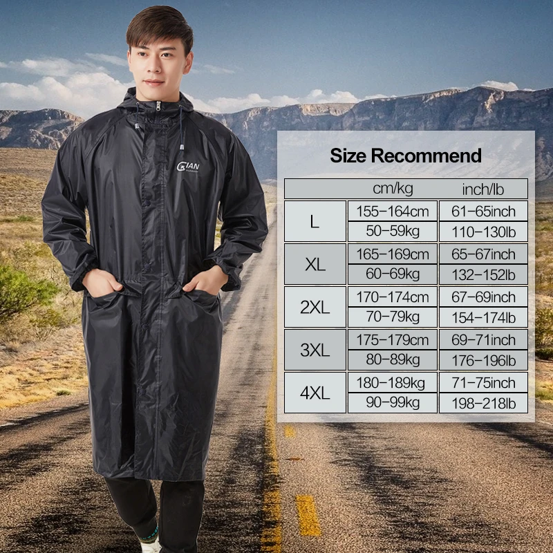 Женский непромокаемый плащ QIAN длинный пончо дождевик для взрослых|poncho rain coat|poncho