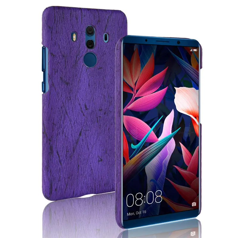 

SuliCase Leather Case for Huawei Mate 10 Pro Wood Grain Hard Case Cover for Huawei Mate 10 Pro 10Pro 6.0" Hard PC Frame Cover