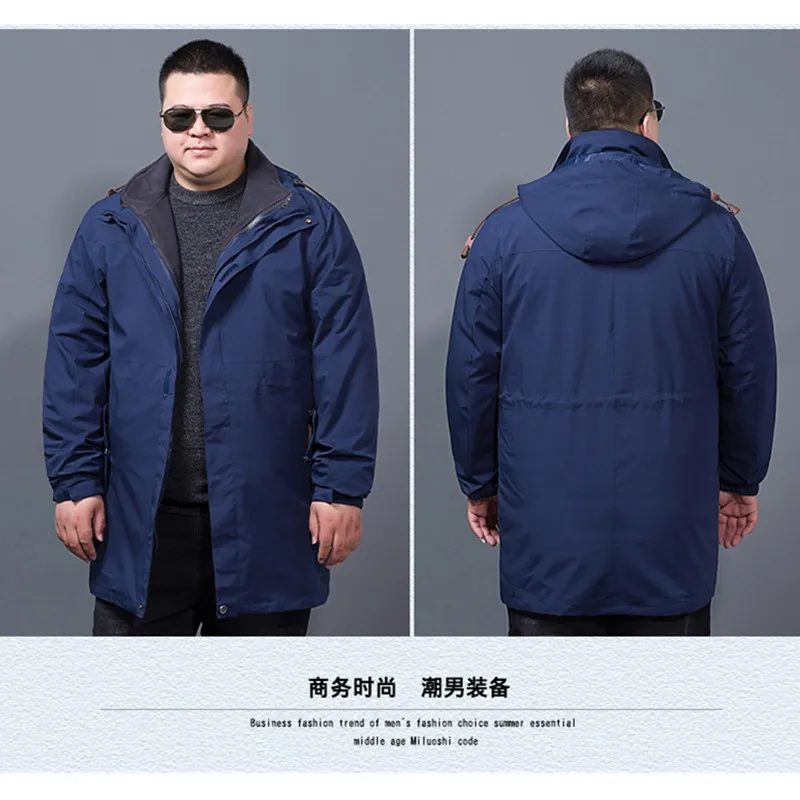 Большие размеры 10XL 9XL 8XL 6XL 5XL 4XL зимняя куртка мужчин 2 в 1 парка теплая