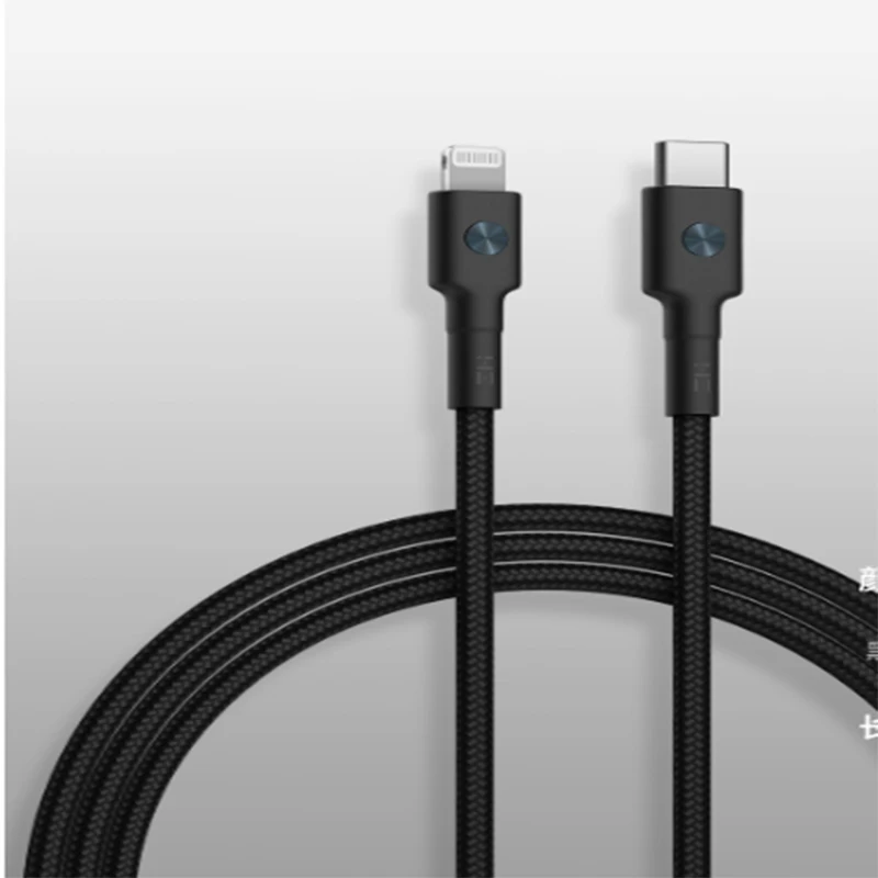ZMI 1 м AL873 USB-C до L type C для Lightning MFI Сертифицированный 3A 18 Вт Быстрая зарядка PD для iPhone+ Ipad кабель для передачи данных зарядный кабель - Цвет: Черный