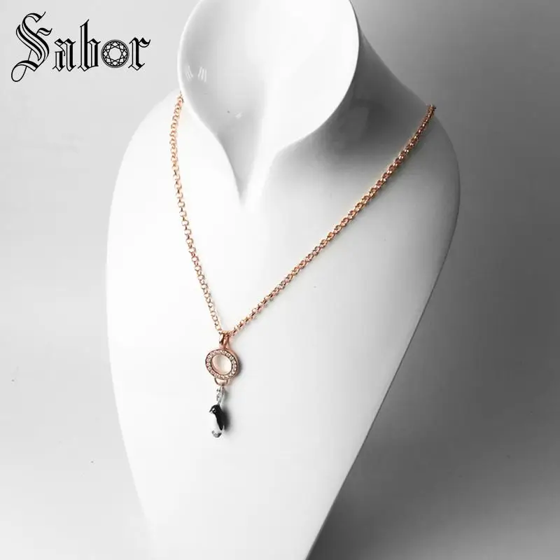 Круглые кулоны и подвески цвета розового золота модные ювелирные изделия