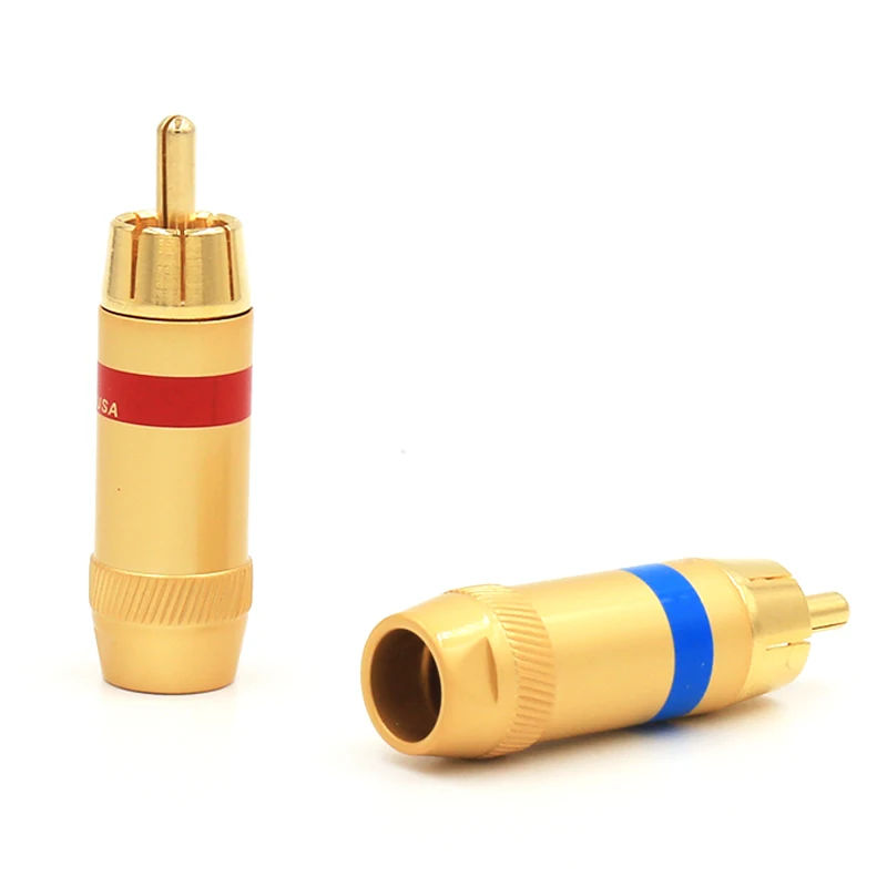 2 пары штекерных RCA разъемов silverlink позолоченный Аудио и видеоразъем для припоя|audio