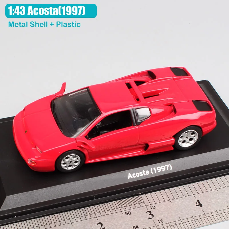 Детские 1:43 весы LEO Countach Jarama Acosta p140 Gallardo 4000 GT Flying Star Roadster Huracan diecast модель спортивный гоночный автомобиль игрушка - Цвет: Acosta 1997