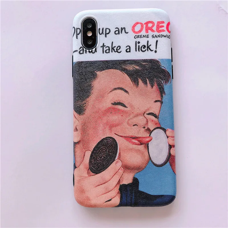 Забавные 3D с тиснением и изображением мальчика печенье Oreo чехол для iPhone X 8 7 6 S Plus xs