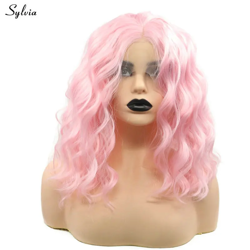 Sylvia парик Bouncy кудрявые короткие волосы детские розовые/пастельные зеленые