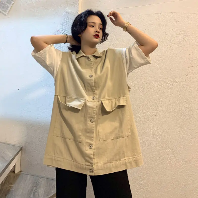 Куртка женская оверсайз в стиле Харадзюку повседневный жилет без рукавов тонкая