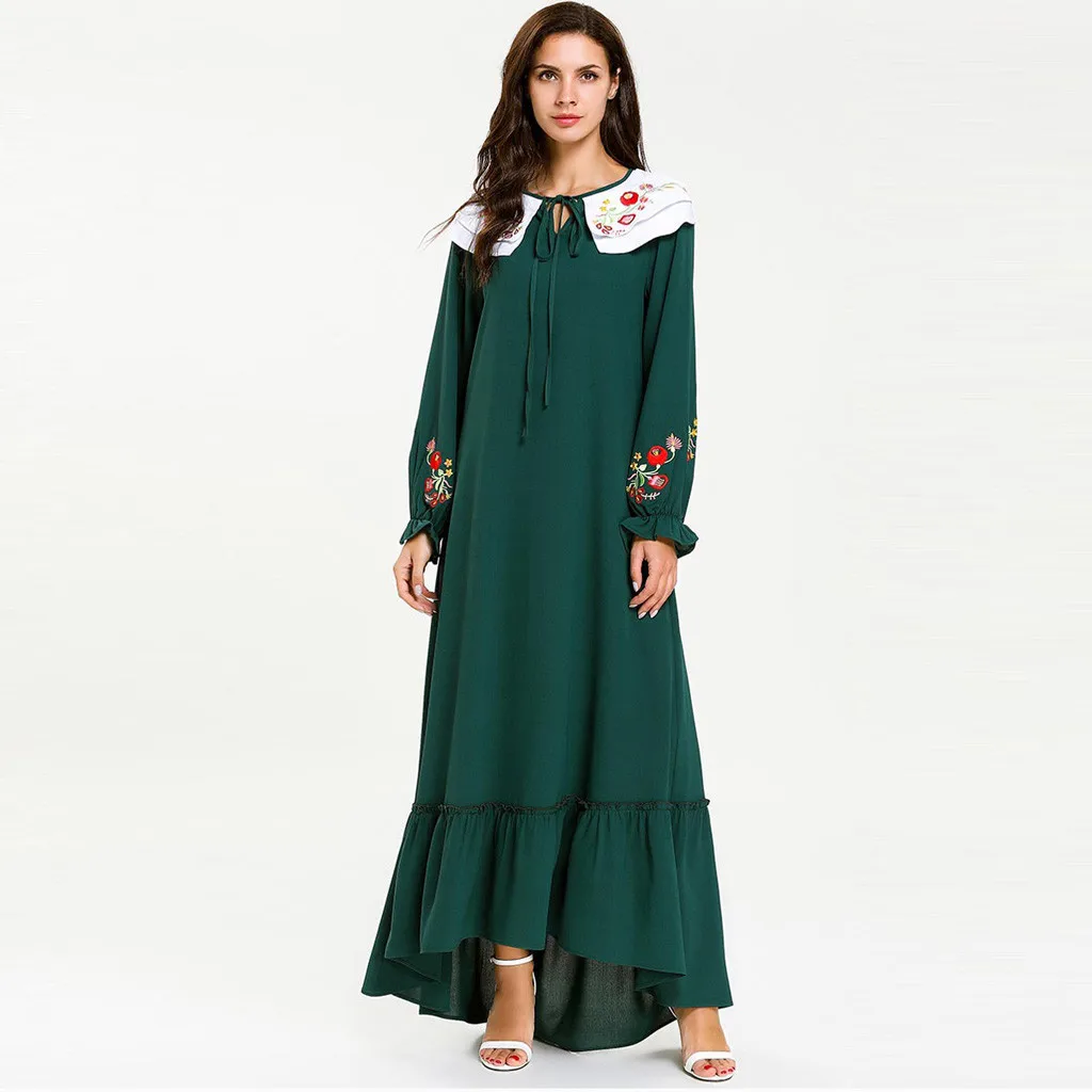 ОАЭ Дубай кафтан арабский Ислам Мусульманский костюм женское длинное платье в