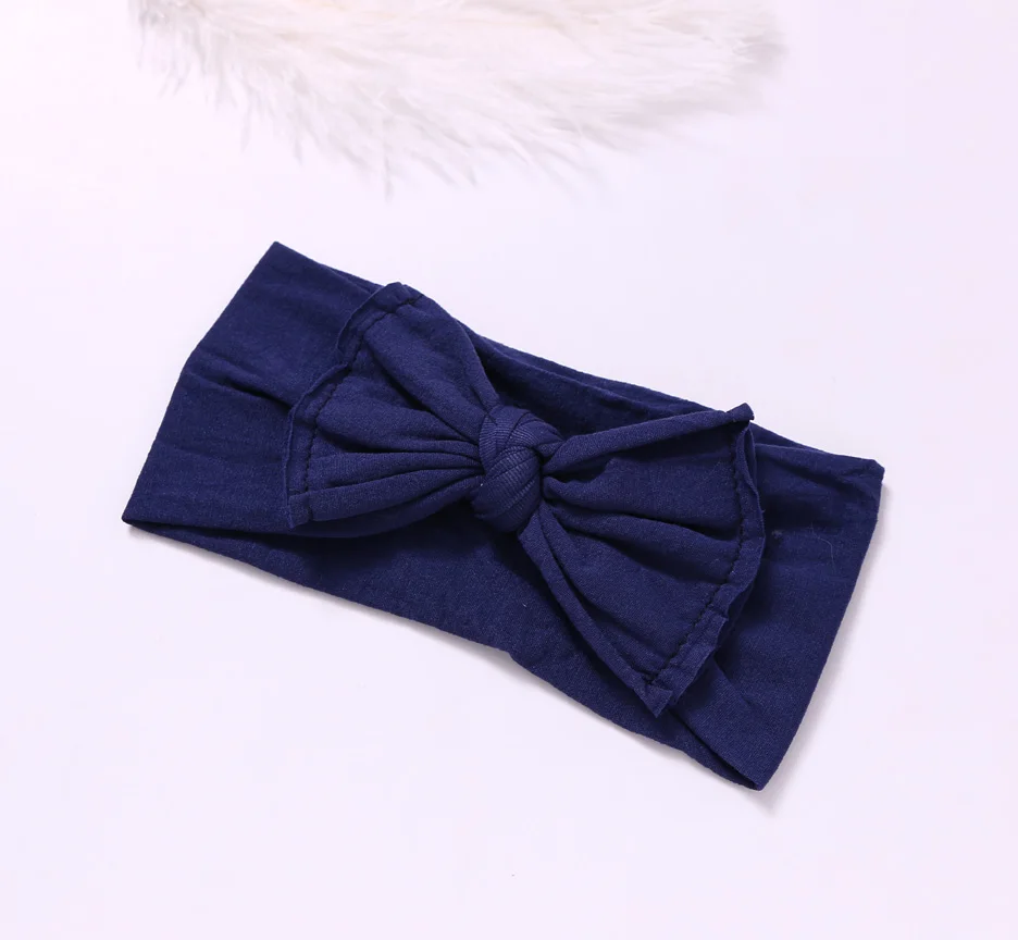 Style D-Navy Нейлон обруч с бантом, универсальный размер, Узел Лук нейлоновые оголовья, широкие нейлоновые головные уборы вы выбираете цвет - Цвет: Style D-Navy