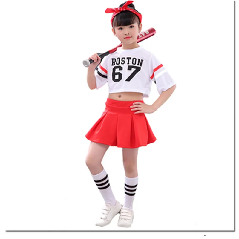 

Hip Hop Boys Girls Jazz Dance Costumes ROSTON 67 Letter Printed Tees Skirt Children Dance Set Kids Performance Clothes Sets