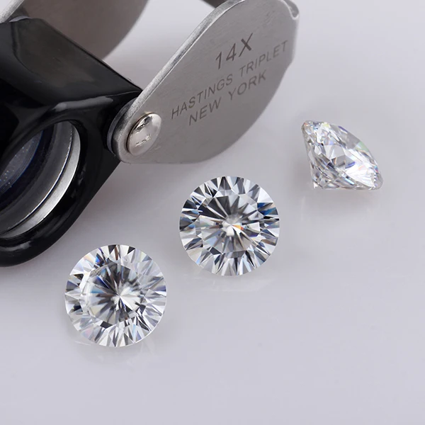 

Tested Positive DEF super white color 7.5mm 1.5 carat moissanites loose gems stones 16 hearts and 16 arrows for jewelry making