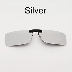 Silver Унисекс поляризационные очки клип вождения ночного видения линзы анти-UVA Анти-UVB езда Поляризованные клип рыбалка 8 цветов - Цвет: Silver