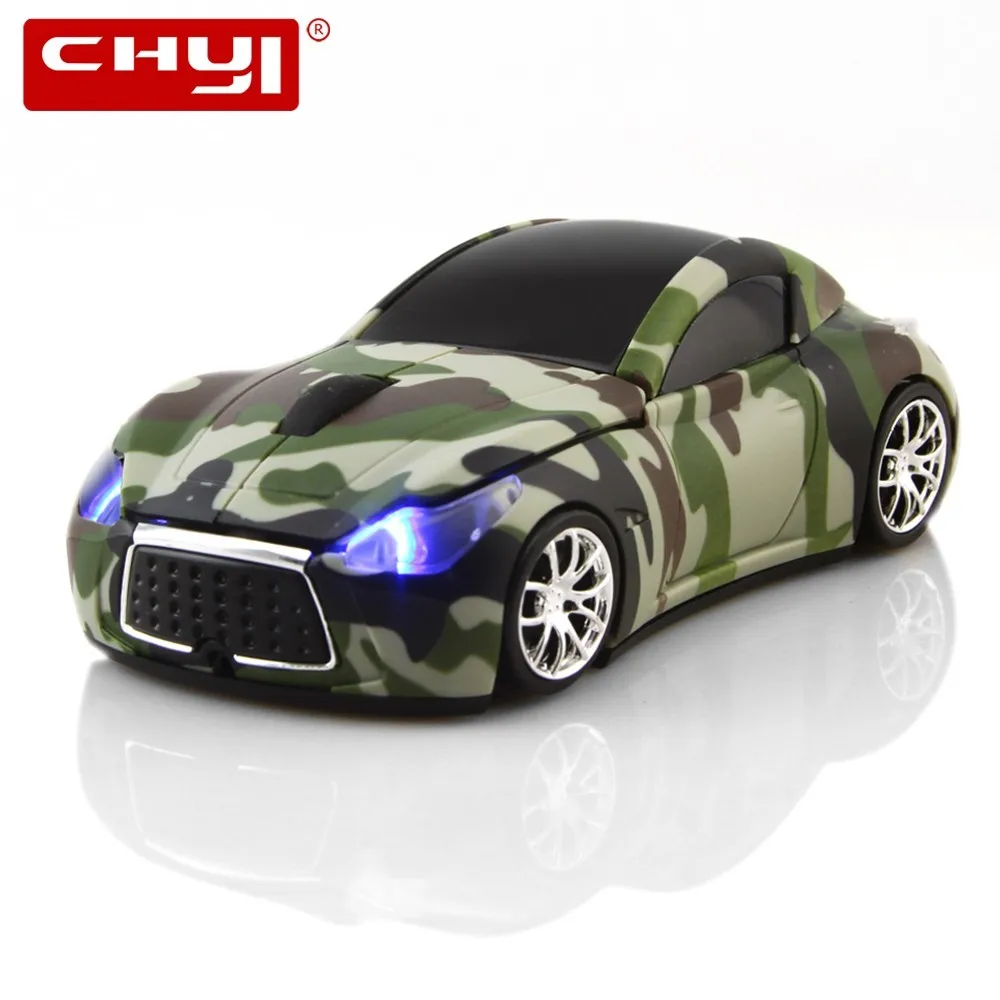 3D беспроводная мышь, автомобильная мышь, беспроводная камуфляжная, 2,4 ГГц, оптическая игровая мышь, светодиодный светильник, USB приемник для ноутбука, ПК, ноутбука