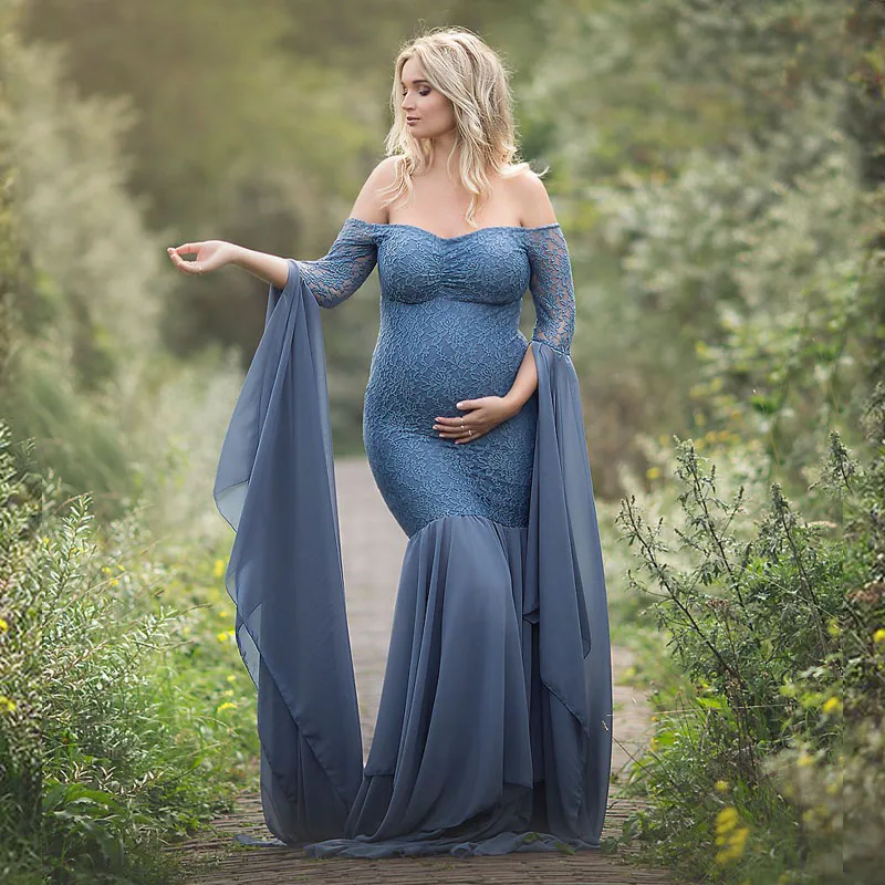 Maternity Photography Props Dresses For Pregnant Women Clothes Lace Maternity Dresses For Photo Shoot Pregnancy Dresses Clothing