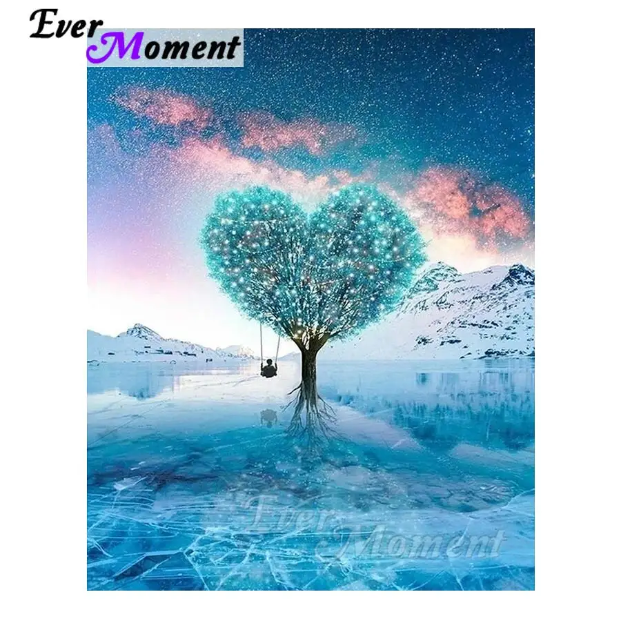Когда нибудь момент алмазов картина сердце елка голубое Сказочный камни в форме