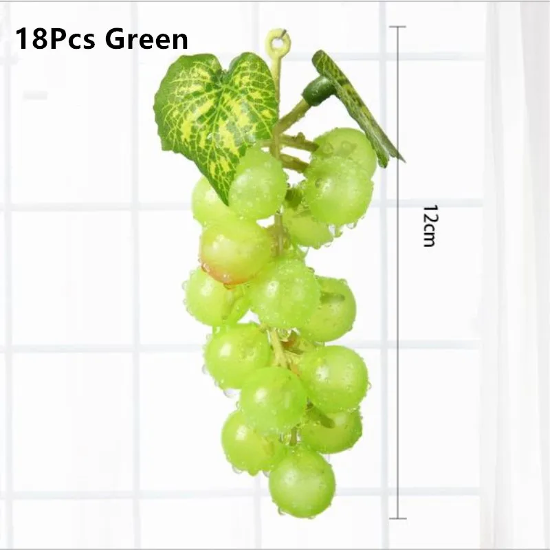 18pcs Green Grapes NieNie 1 шт. искусственный виноград искусственный изюм искусственные фрукты DIY мини-моделирование фрукты для рождества дома Свадебные украшения - Цвет: 18pcs Green Grapes