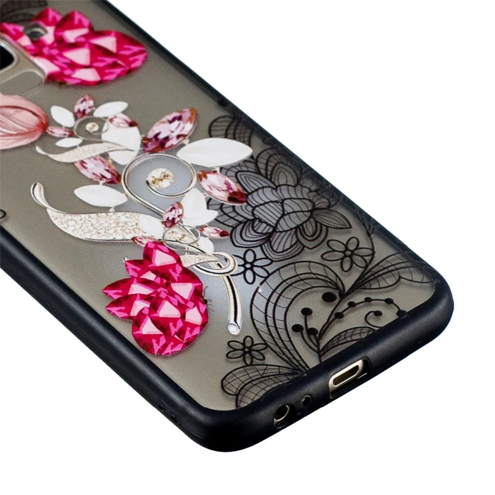 

Phone case for Samsung Galaxy J6 (5.6") /J600F /J600G Hard PC+ TPU Bumper cover (1 Case+ 2pcs Tempered glass) 3D Plum blossom