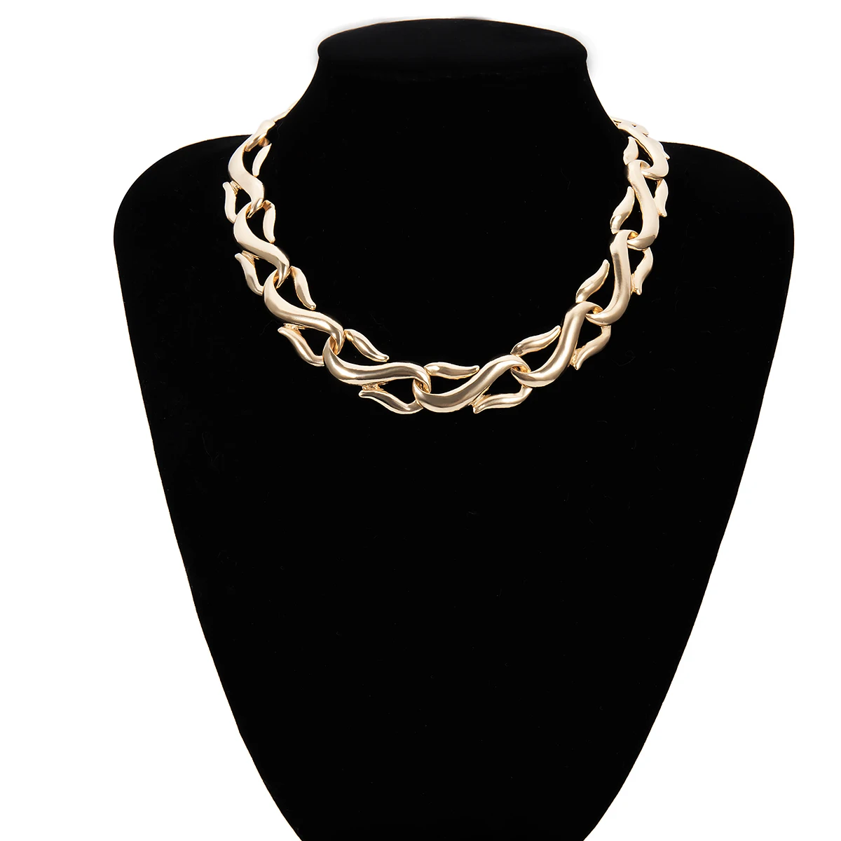 

IngeSight.Z Punk Infinity Choker Necklace Collar Statement Retro Gold Color Chunky Chain Necklaces for Women Jewelry Accessories