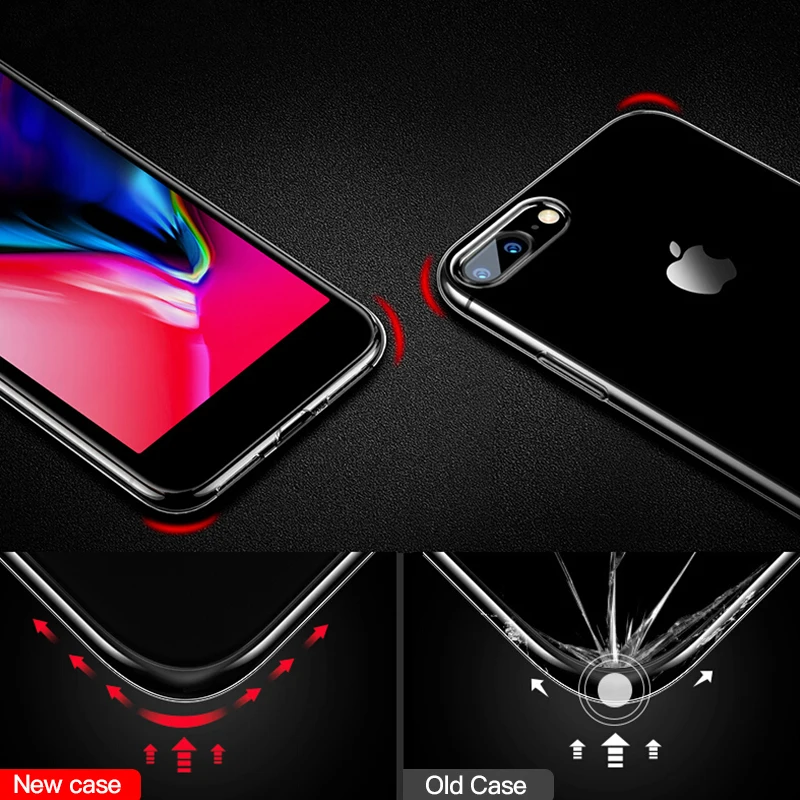 TOTU чехол для телефона iPhone 8 7 Plus Прозрачный Мягкий ТПУ силиконовый 8plus 7plus Coque Fundas |