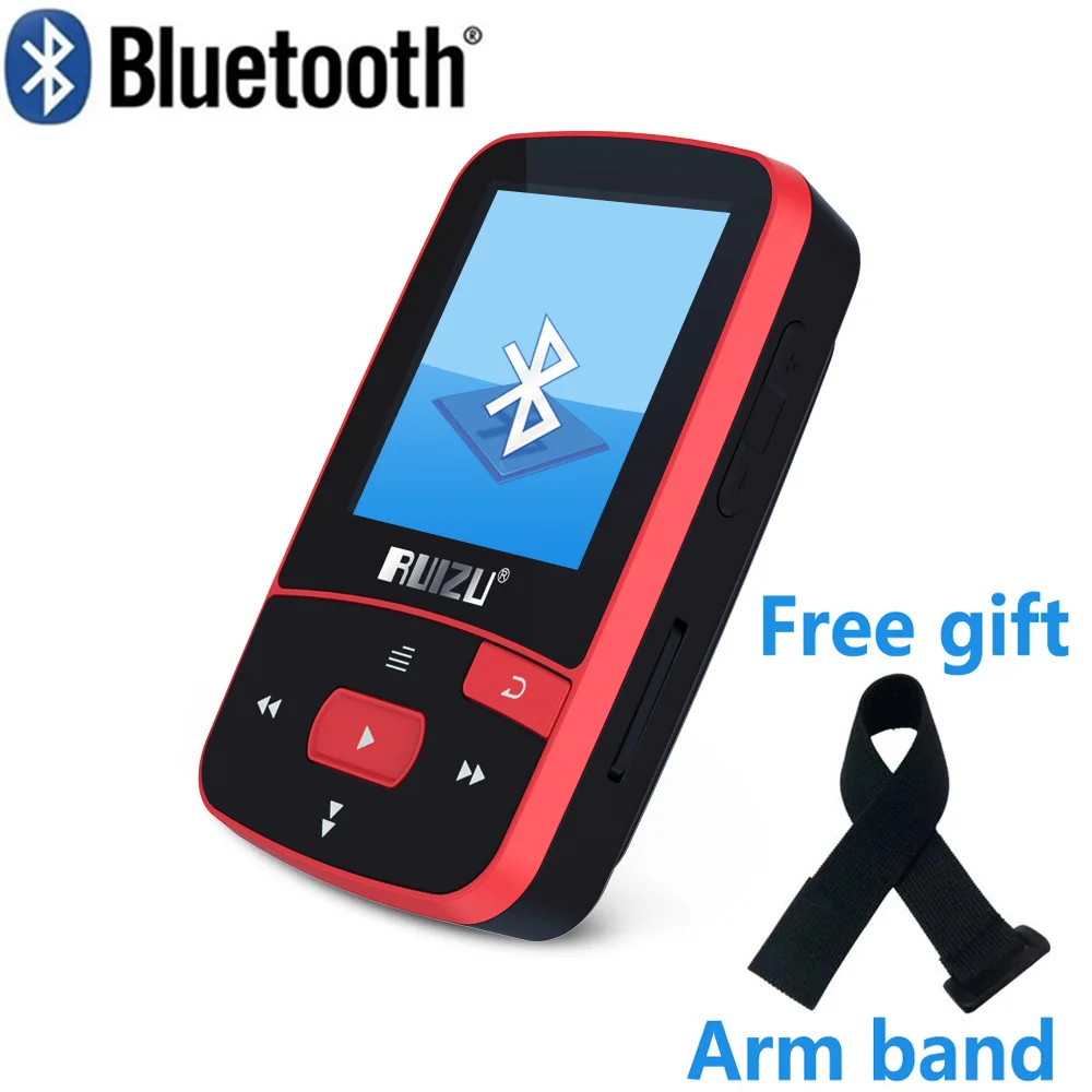 RUIZU X50 Спортивный Bluetooth MP3 плеер 8 ГБ мини зажим с экраном поддержка FM запись