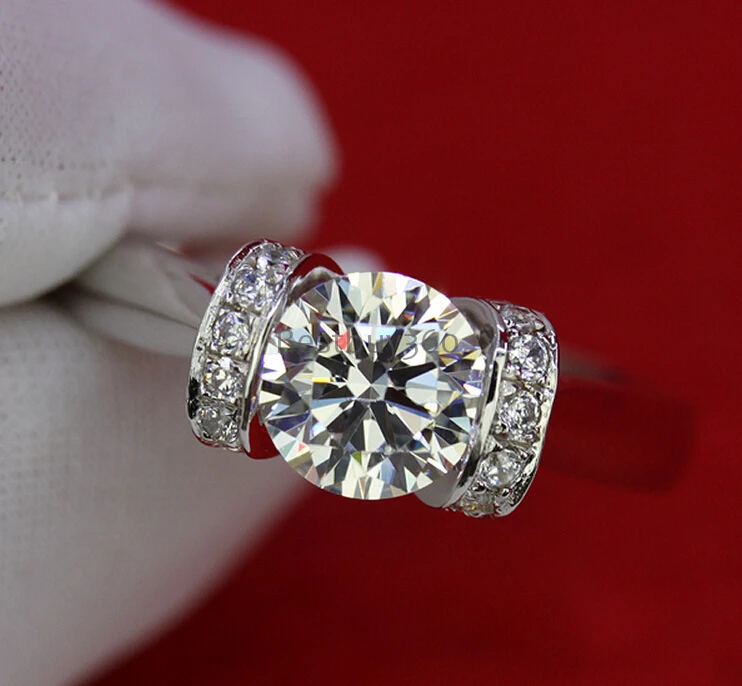 Pure Silver 1 Carat 925 Sona Mariage S925 Ring Nupcial De Mariee Casamento Boda Diamante Anel Aneis Anillo Anneau (JSA) | Украшения и