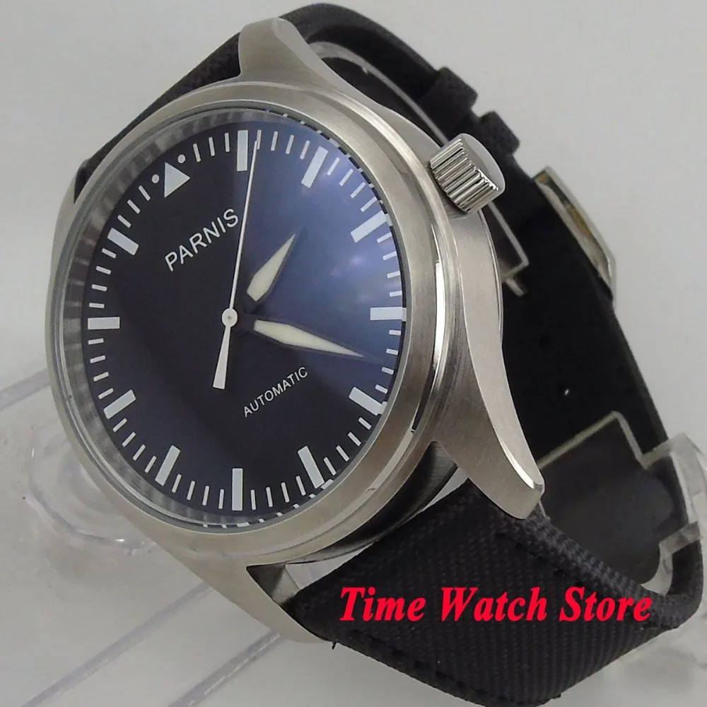 Часы наручные parnis Мужские автоматические классические светящиеся с черным