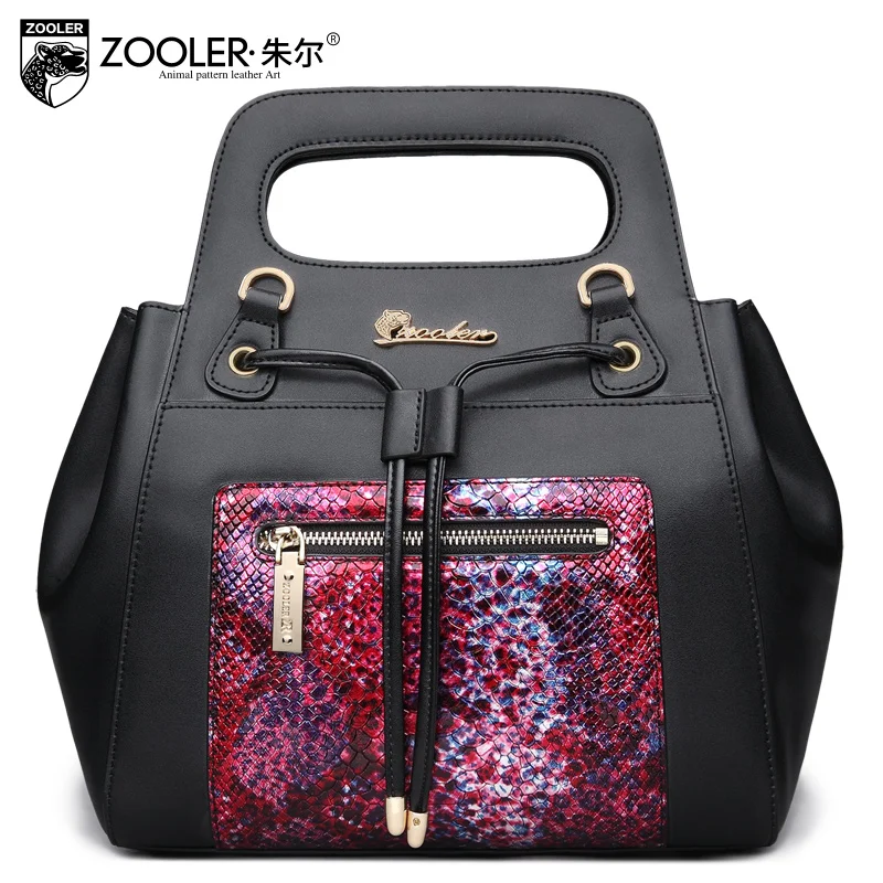 Zooler женщины кожаные сумки тенденции моды серпантин плечи мешок женский шнурок