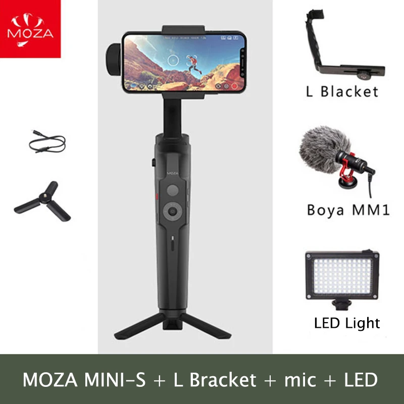 Moza Mini-S складной 3-Axis смартфона Gimbal ручной Vlog стабилизатор для iPhone X GoPro huawei VS Moza Mini-Mi Zhiyun Smooth 4 - Комплект: 4