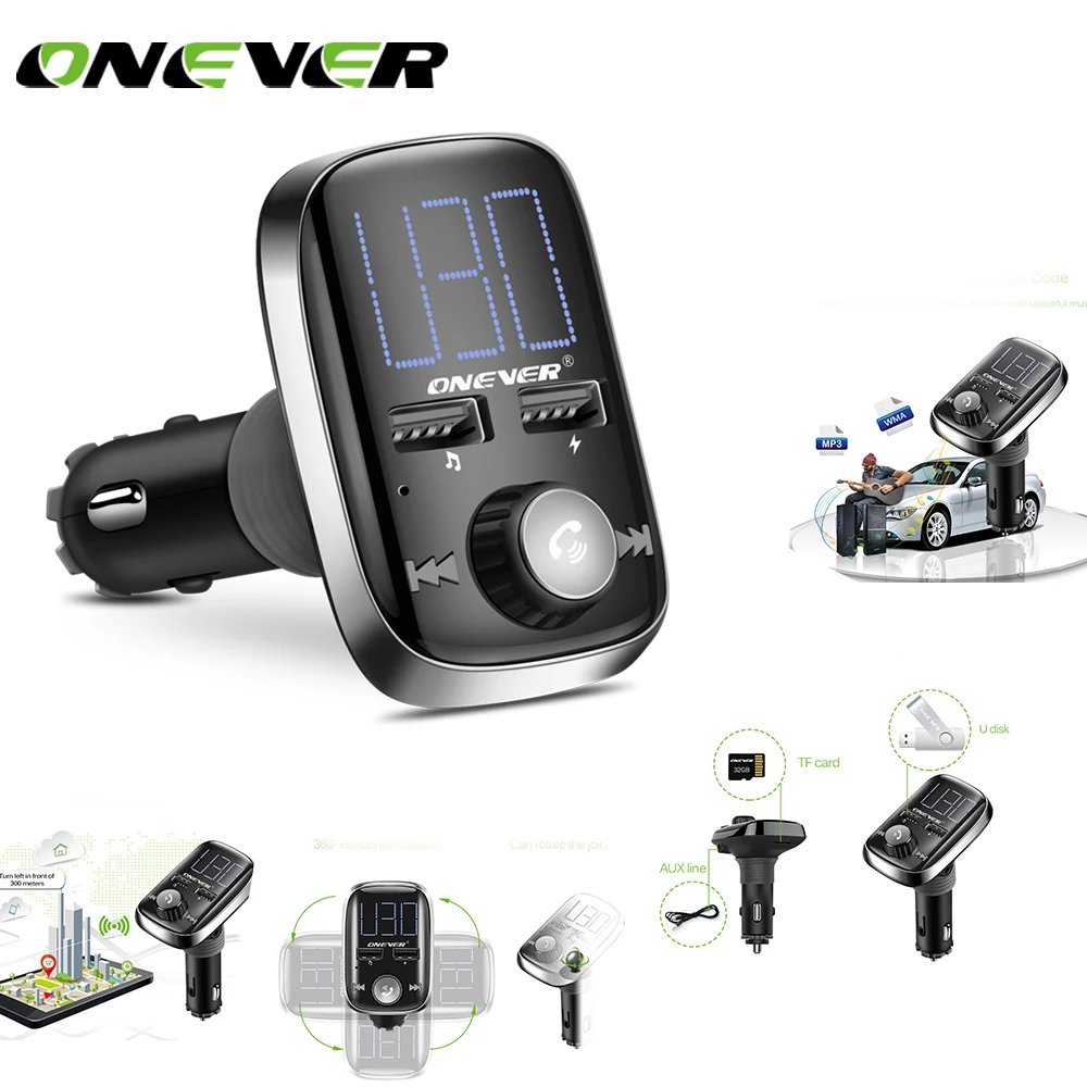 Onever беспроводной Bluetooth MP3 плеер FM передатчик модулятор Автомобильный комплект