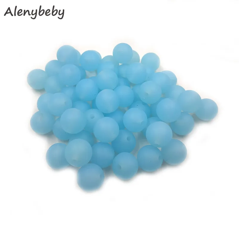 Transparent blue 100 шт., для пищевых продуктов круглые силиконовые бусы 15 мм детский аксессуар для прорезывания зубов игрушка DIY соска цепи уход детский прорезыватель BPA бесплатно - Цвет: Transparent blue