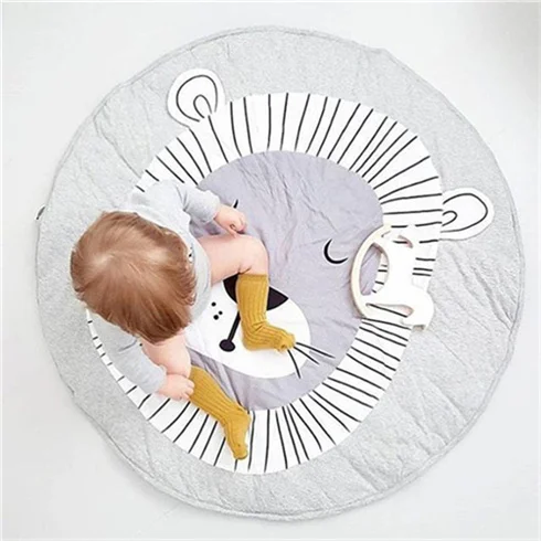 Cutton Детская игра коврик Детский ковер пол хлопок ползать коврик Tapete Para Bebe ковер в детской детский коврик Speelkleed Playcloth - Цвет: Lion