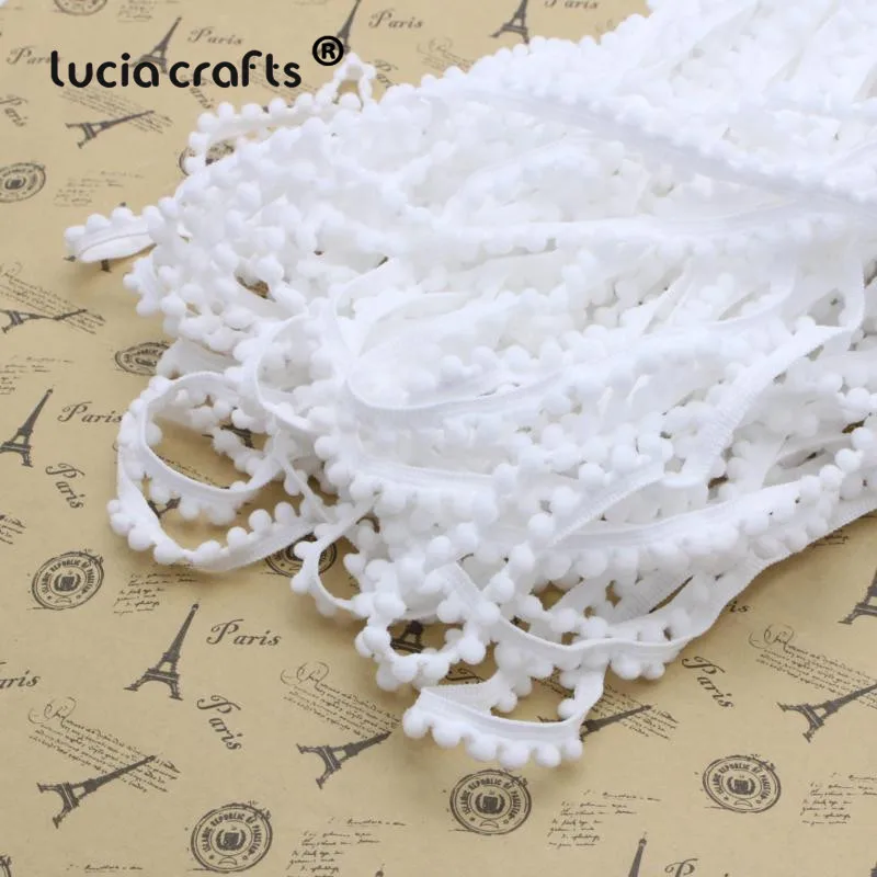 Lucia crafts 12 ярдов/24 ярдов 10 мм помпоны отделка шар тесьма кружева бахрома ленты Ткань DIY Швейные аксессуары ручной работы K0601